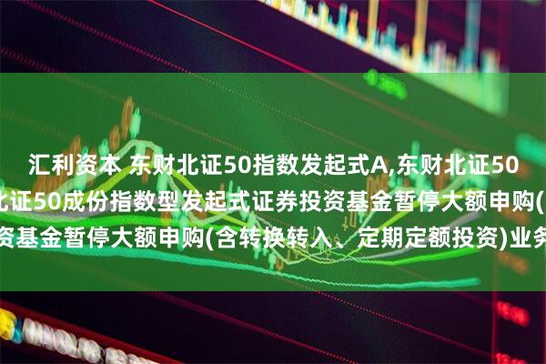 汇利资本 东财北证50指数发起式A,东财北证50指数发起式C: 西藏东财北证50成份指数型发起式证券投资基金暂停大额申购(含转换转入、定期定额投资)业务的公告