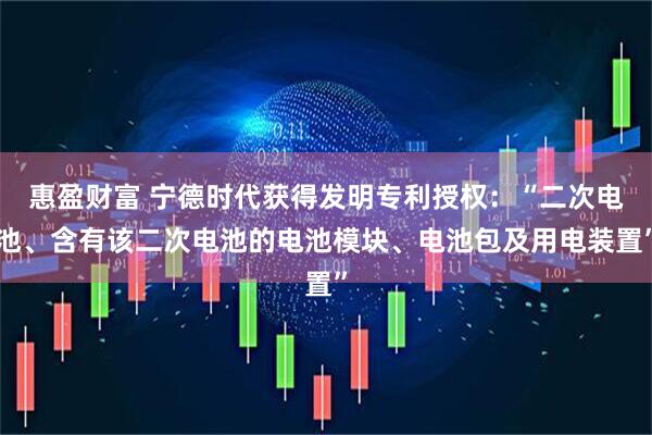 惠盈财富 宁德时代获得发明专利授权：“二次电池、含有该二次电池的电池模块、电池包及用电装置”